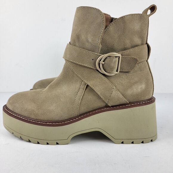 Blondo Giovanni Waterproof Platform Ankle Boots Beige Size 9M - Picture 2 of 15